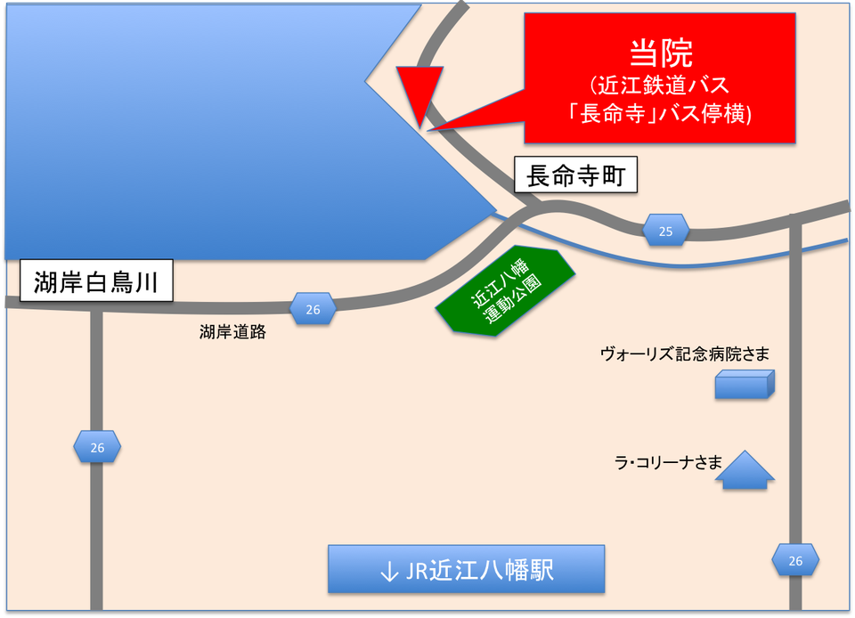アクセス地図：長命寺港そば 正志会ちとせ長命診療所